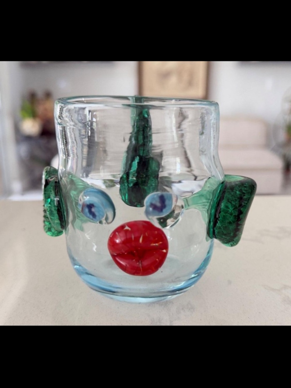 Murano Art Glass Fish Cup Vase Bowl | Hand Blown | 5”×4” | Italian Glass